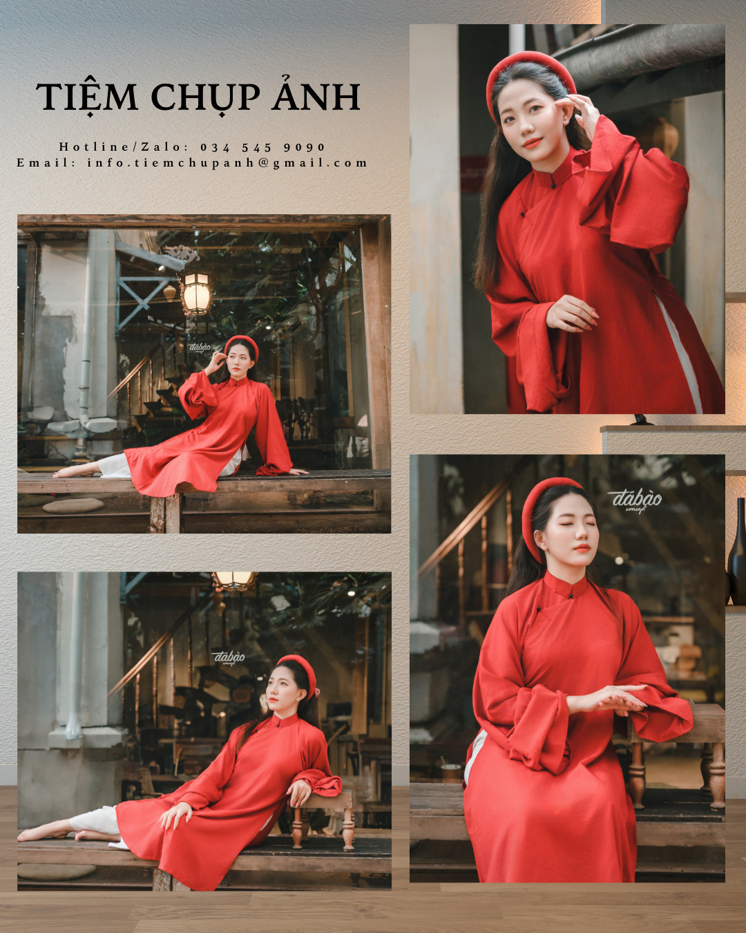 chụp hình ngoại cảnh áo dài tết