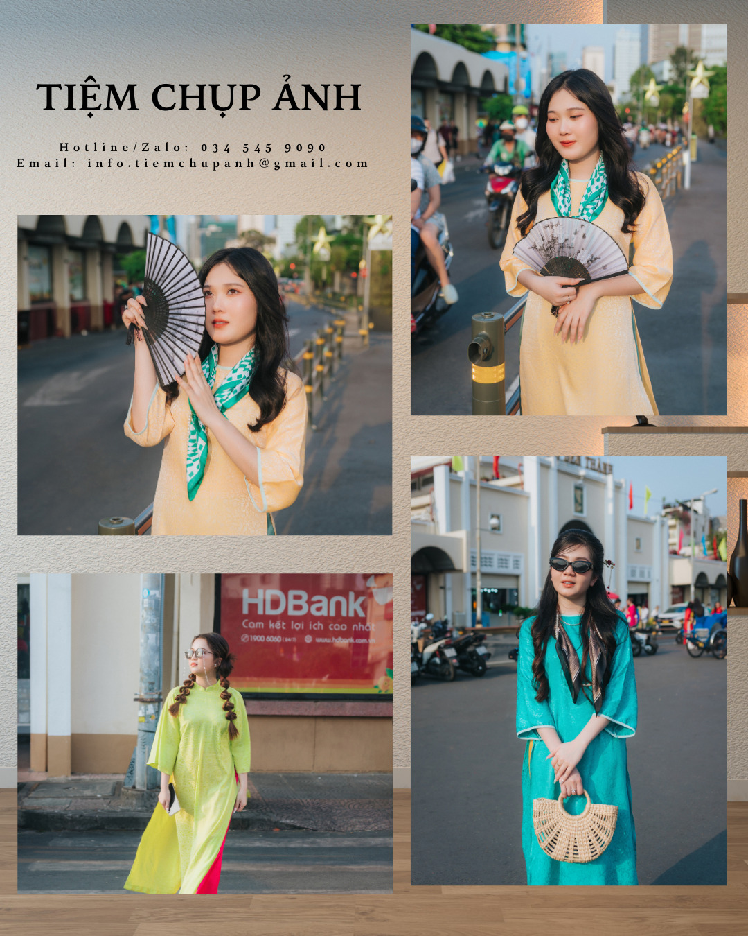 chụp hình ngoại cảnh áo dài tết