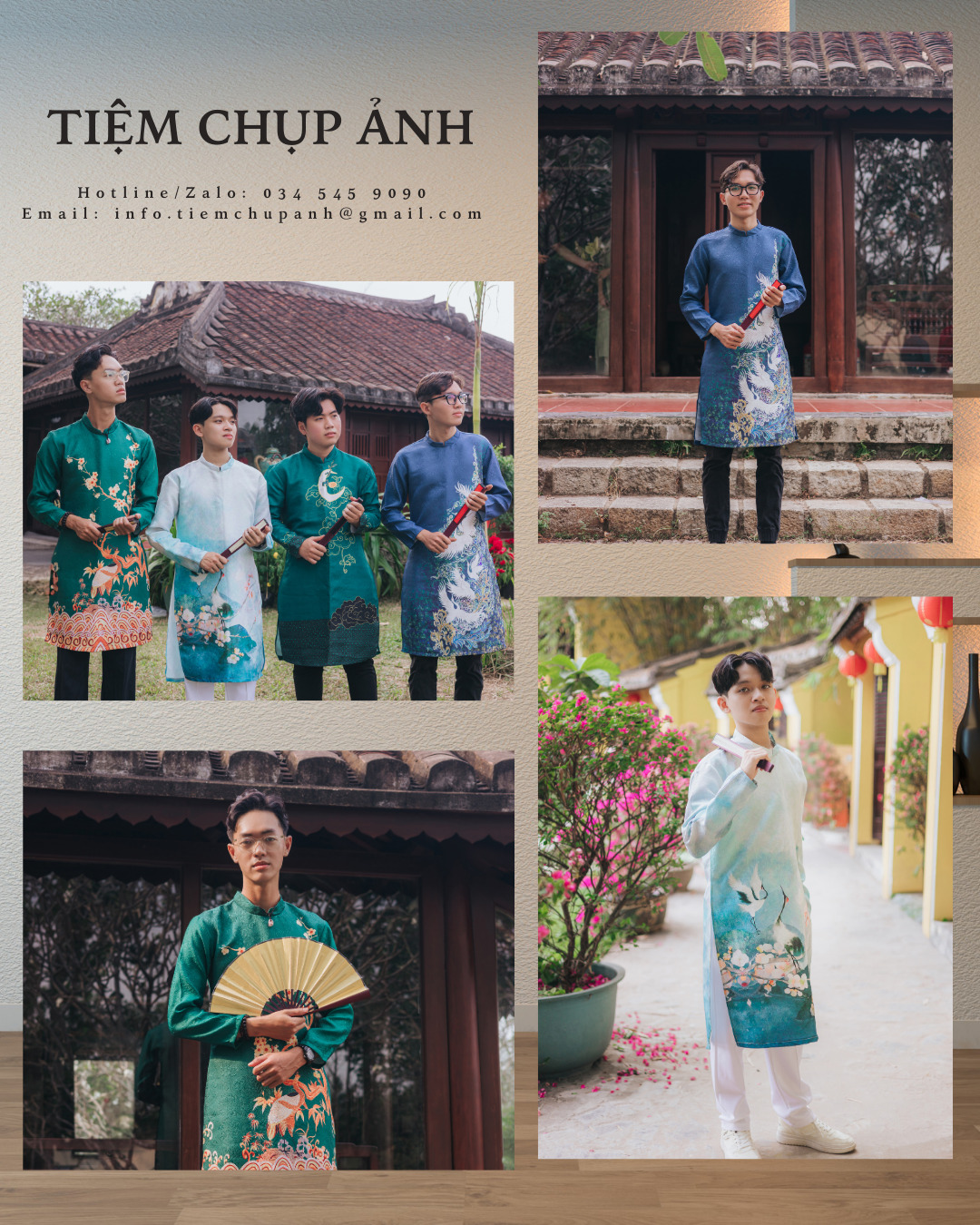 chụp hình ngoại cảnh áo dài tết