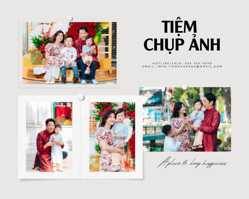 chụp hình gia đình ngày tết
