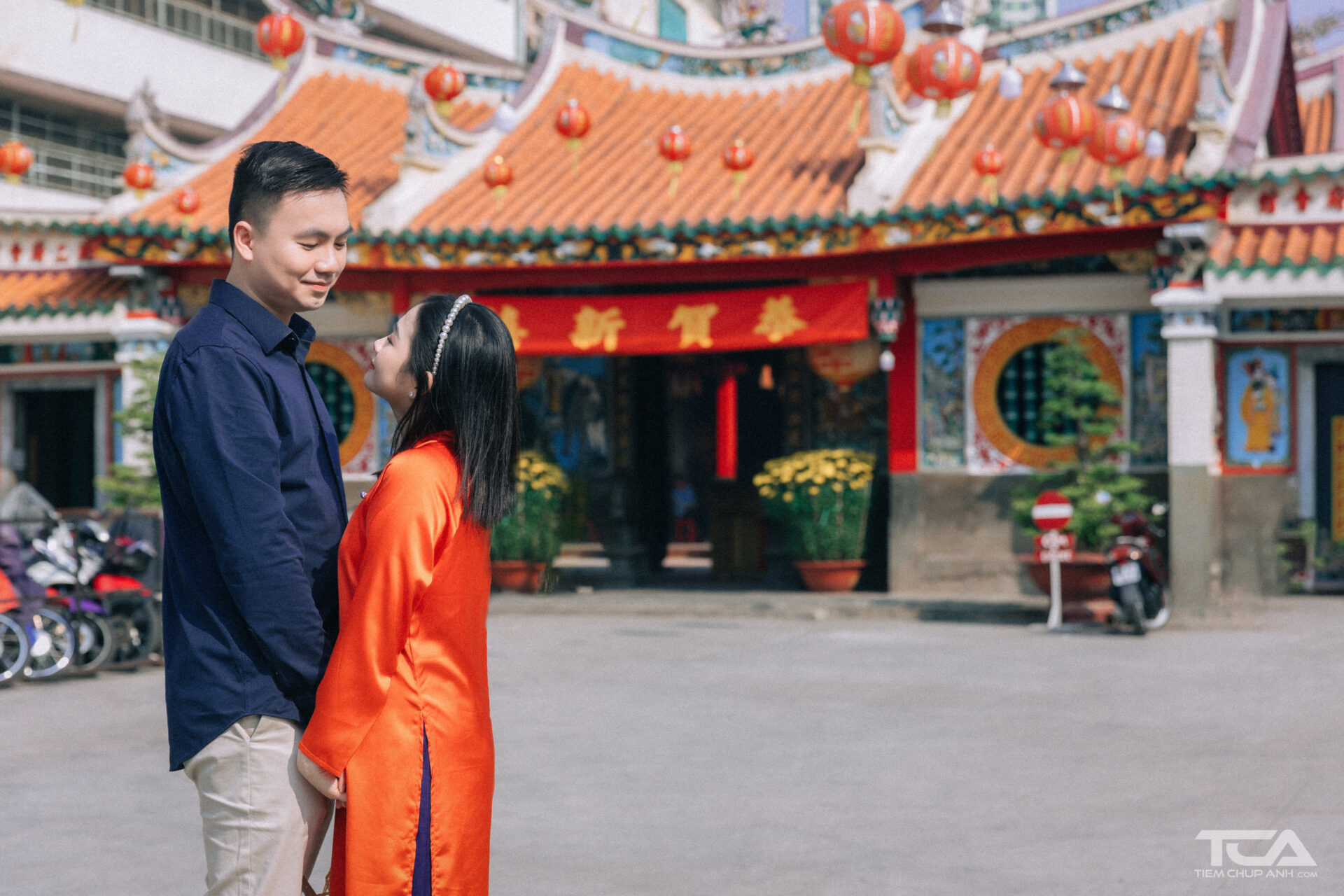 chụp ảnh couple tết