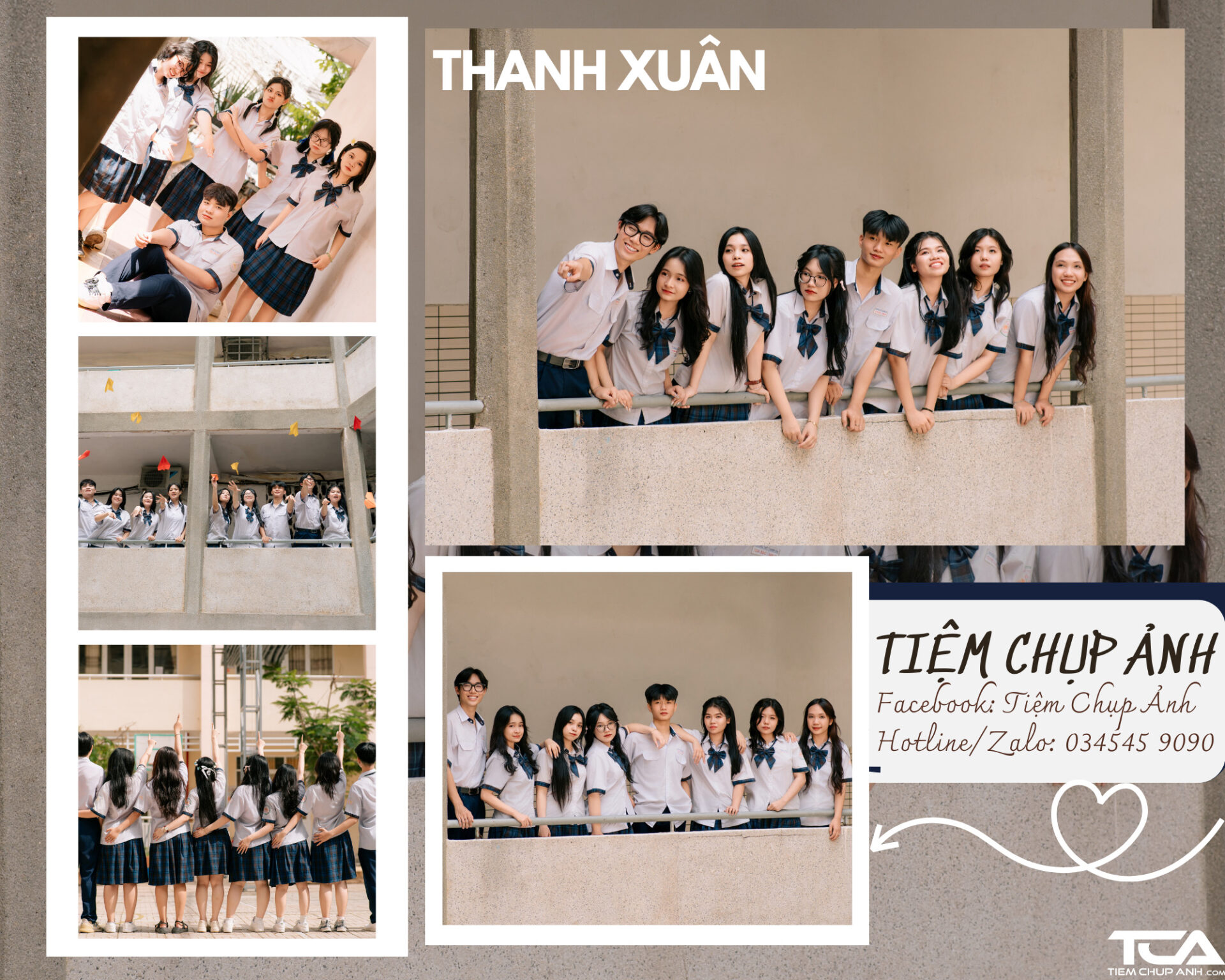 tạo dáng chụp kỷ yếu nhóm