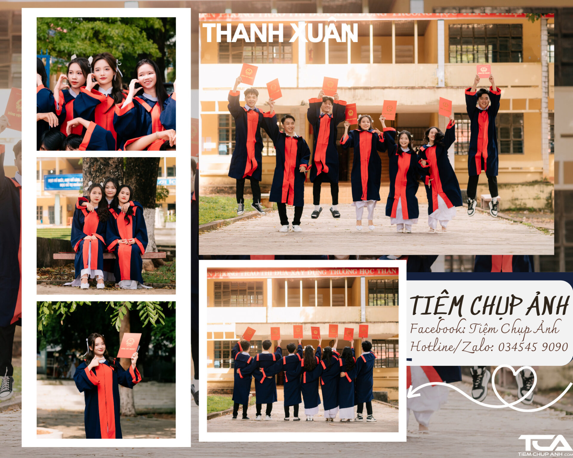 chụp ảnh kỷ yếu theo nhóm