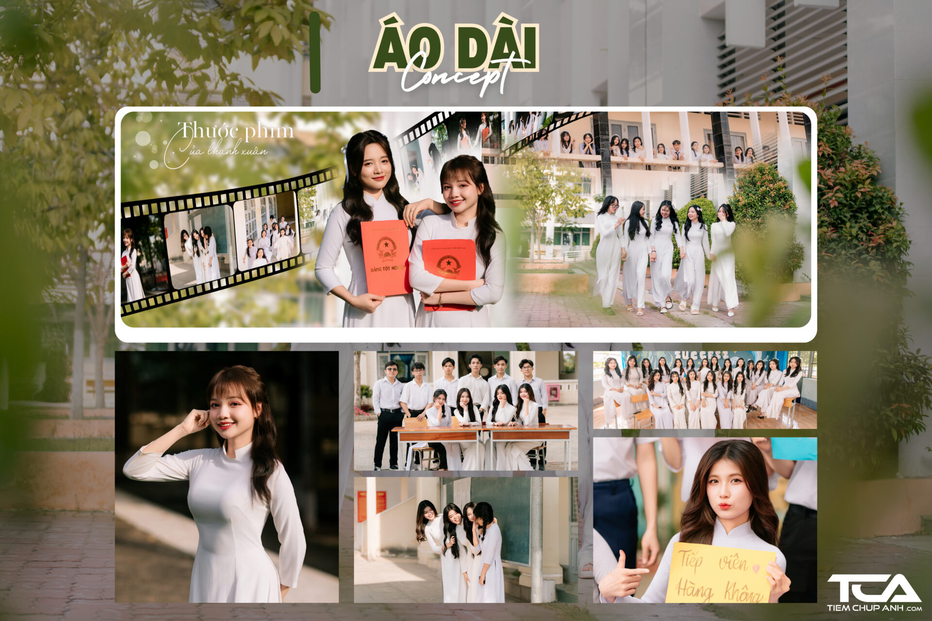 áo dài chụp ảnh kỷ yếu