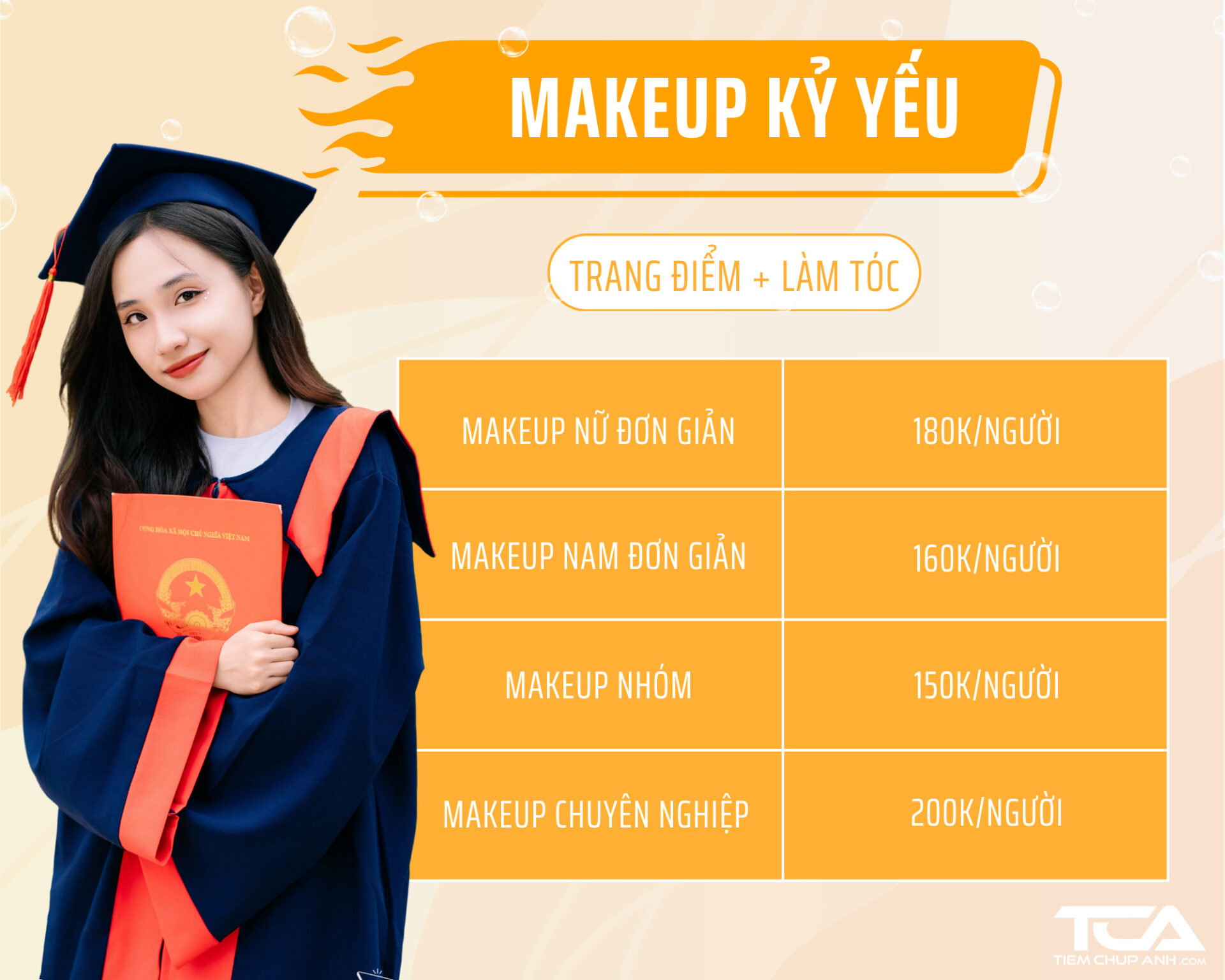 makeup kỷ yếu bao nhiêu tiền