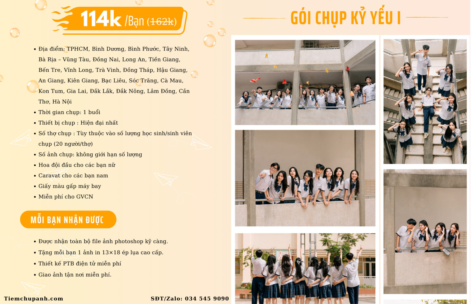 chụp kỷ yếu hết bao nhiêu tiền
