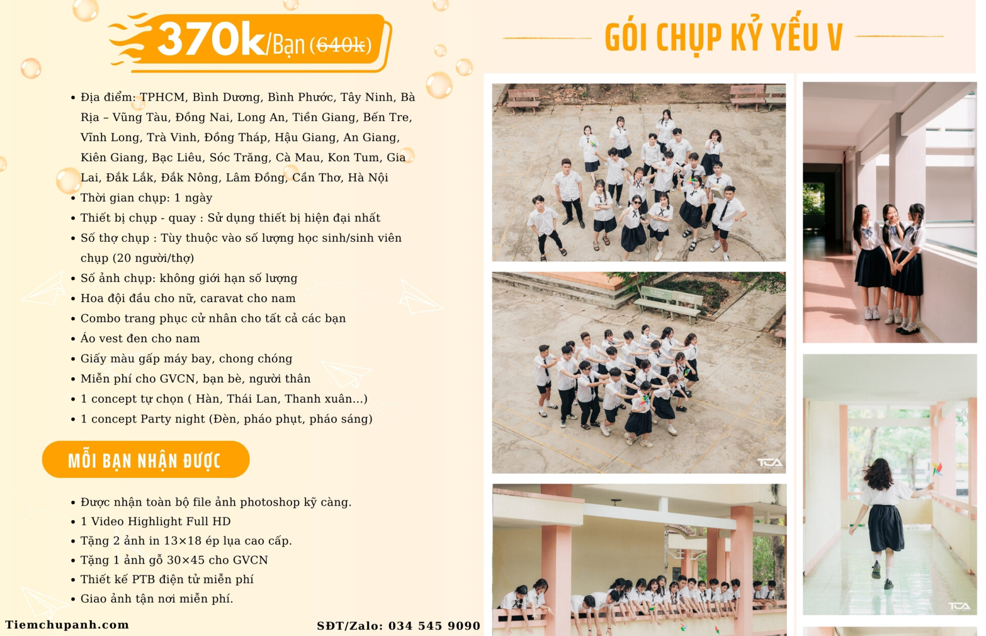 học sinh chụp ảnh kỷ yếu