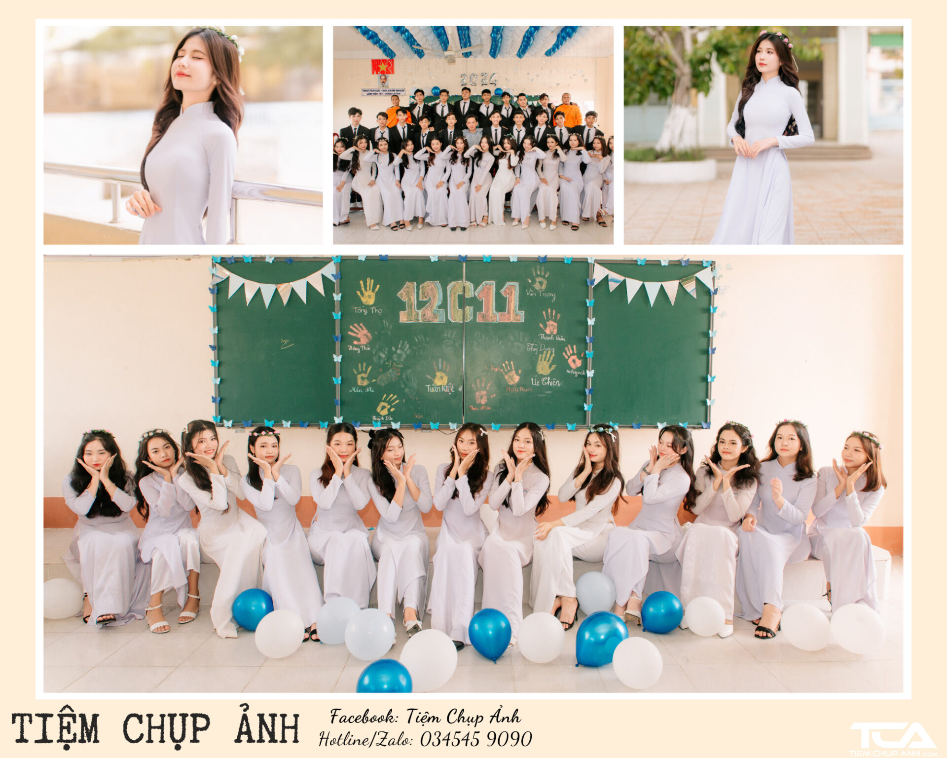 chụp ảnh kỷ yếu áo dài trắng