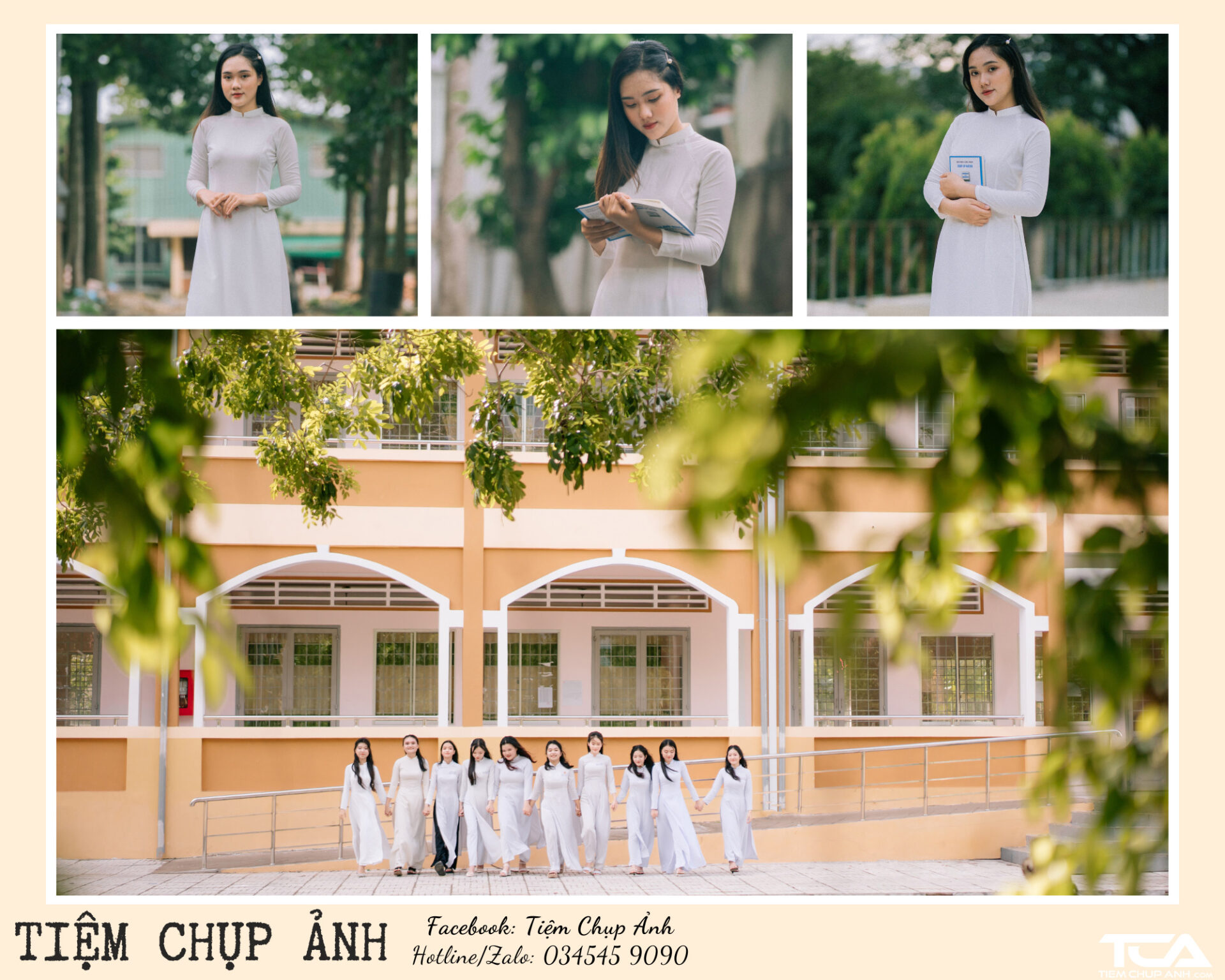áo dài trắng chụp kỷ yếu