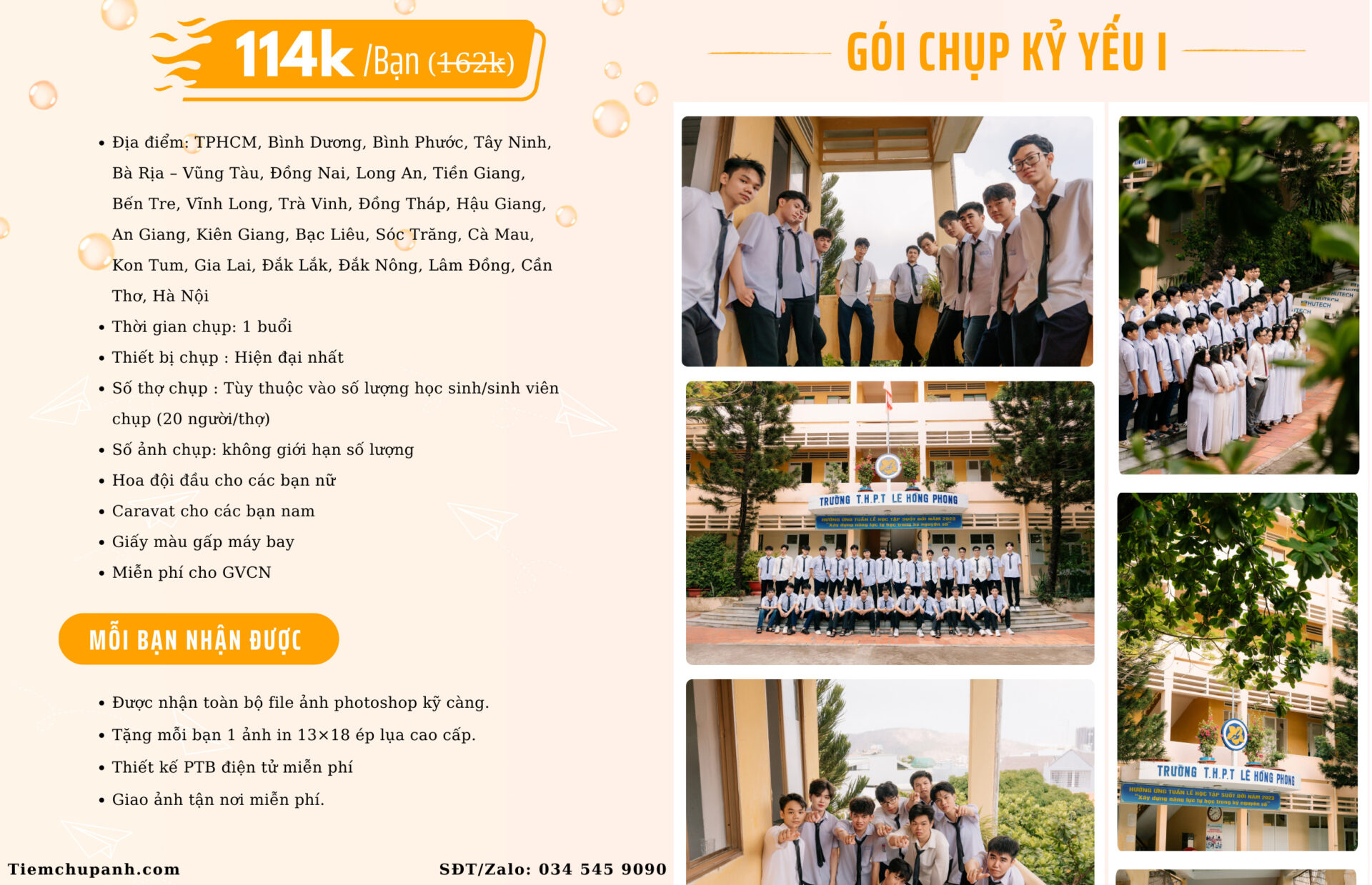 chụp ảnh kỷ yếu Bạc Liêu