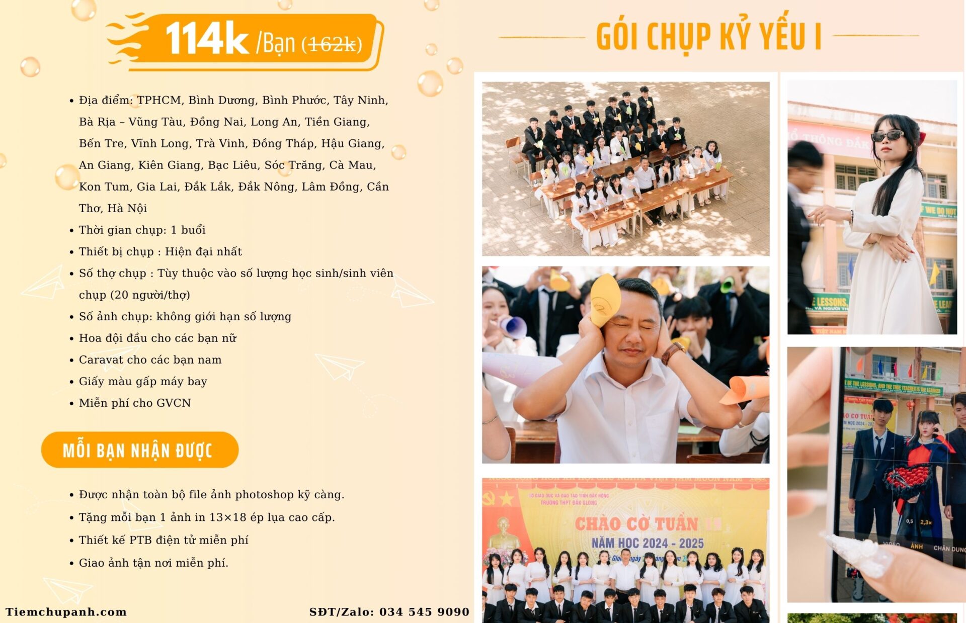 chụp kỷ yếu ở Tiền Giang