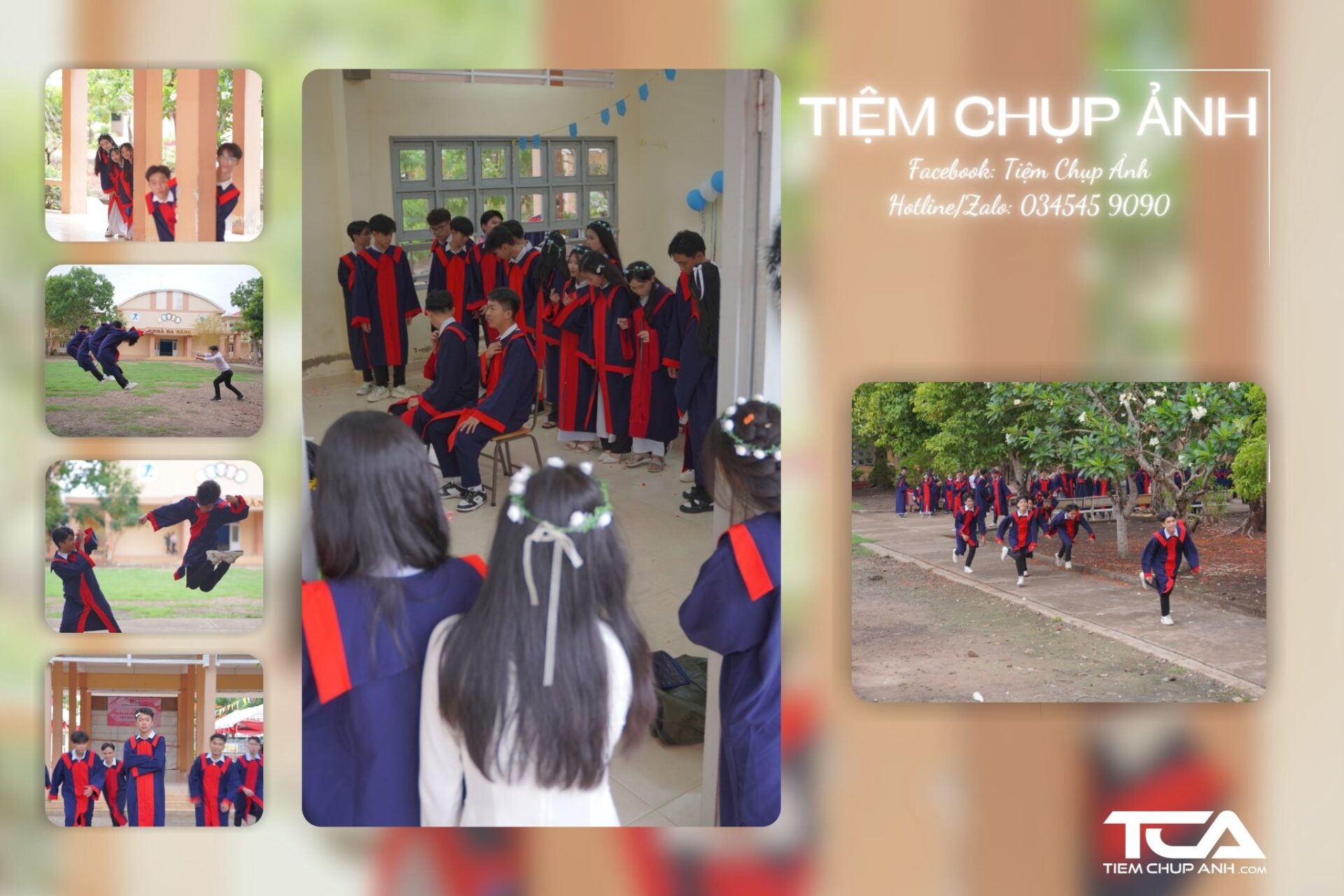 chụp hình kỷ yếu ở Tiền Giang