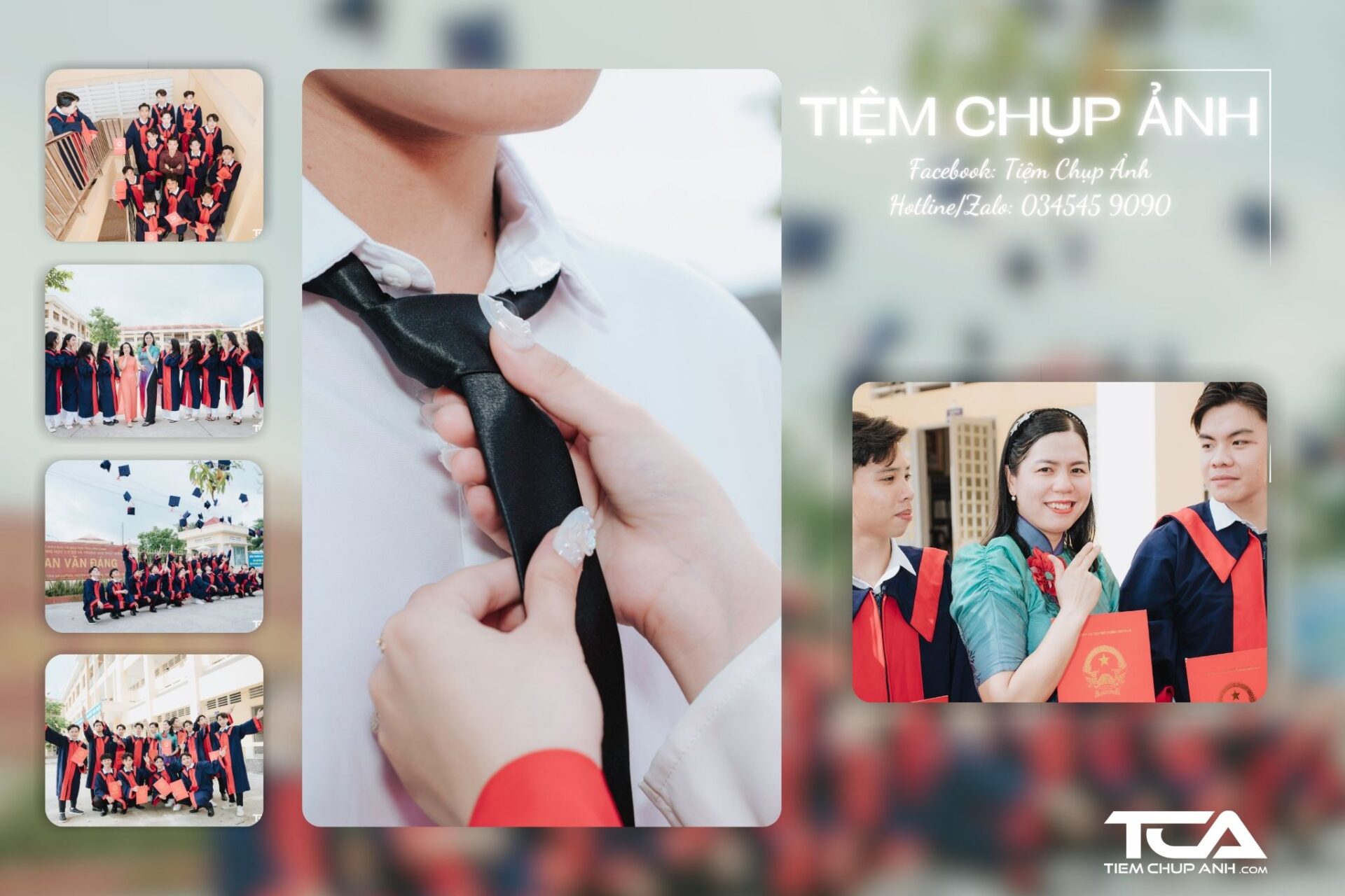 chụp hình kỷ yếu ở Tiền Giang